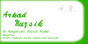 arpad muzsik business card