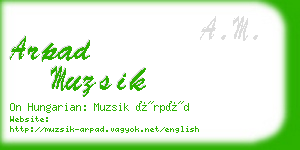 arpad muzsik business card